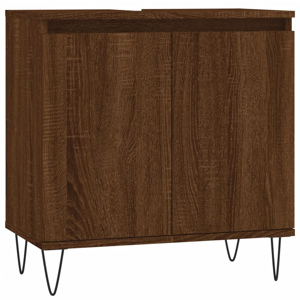 vidaXL Badkommode, Badschrank Braun Eichen-Optik 58x33x60 cm Holzwerkstoff