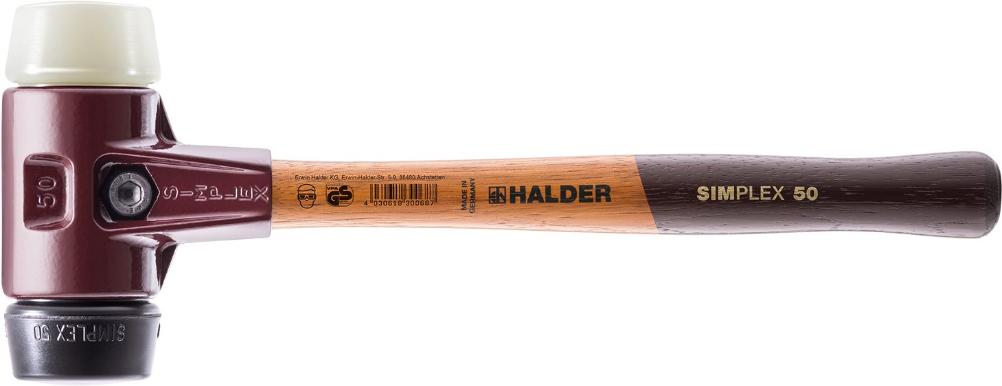 Halder KG Hammer SIMPLEX-Vorschlaghammer, mit Stahlgussgehäuse und Hickorystiel Ø=80 mm 3028.081