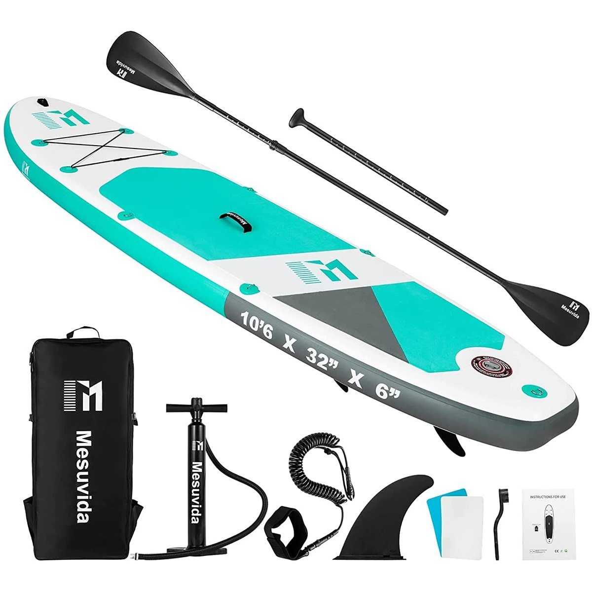 SUP Stand Up Paddle Board Surfboard Paddleboard Aufblasbar 305cm Pumpe Anfänger 