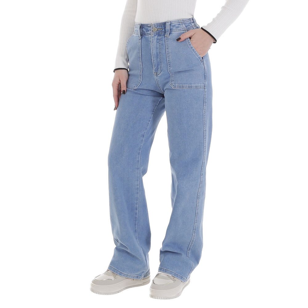 Ital-Design Weite Jeans Stylische High-Waist Jeans günstig online kaufen