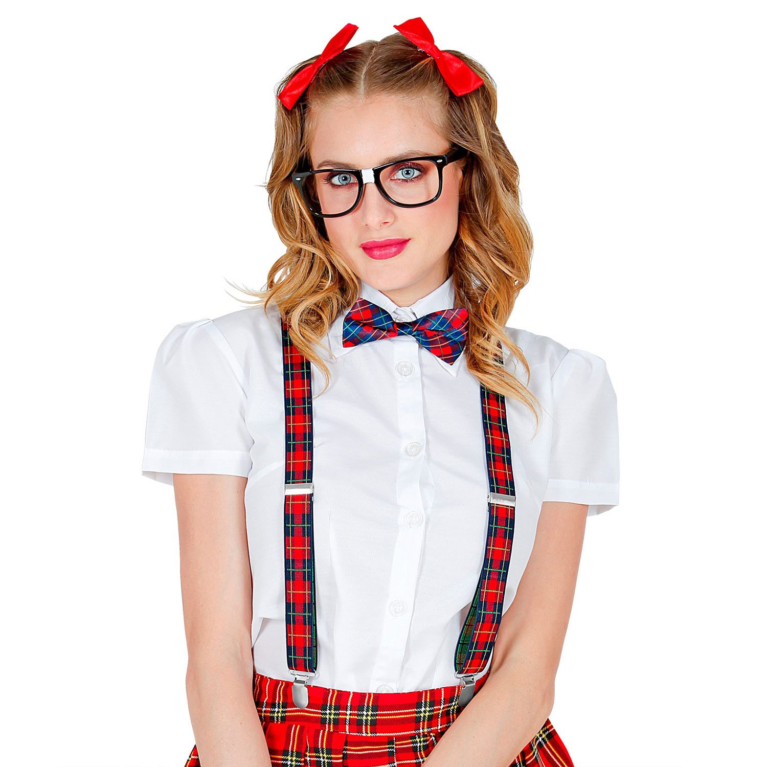 Widmann S.r.l. Kostüm 'Nerd' Kostüm-Set 3-tlg., Mehrfarbig - Brille, Ho