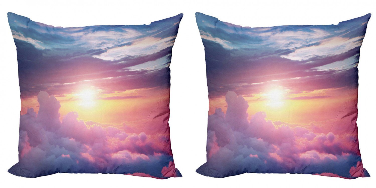 Kissenbezüge Modern Accent Doppelseitiger Digitaldruck, Abakuhaus (2 Stück), Sonne Surreal Himmel Fluffy Clouds