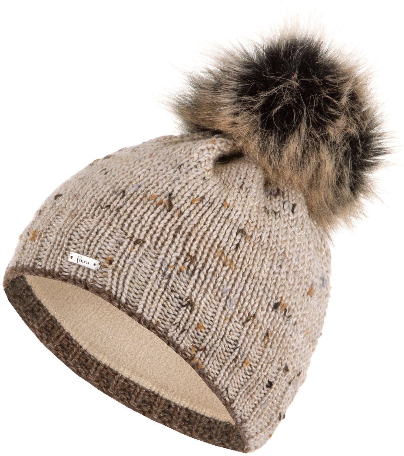 Faera Bommelmütze Wintermütze Damen Herren Mütze Beanie Haube gefüttert Bommelmütze 15