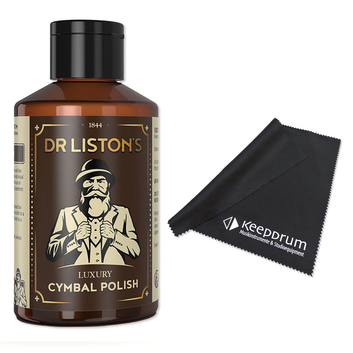 Dr Liston's Becken Dr Listons Becken-Politur Luxury Cymbal Polish mit Tuch, 1-St., Becken-Politur, Vorteils-Set mit Mikrofasertuch