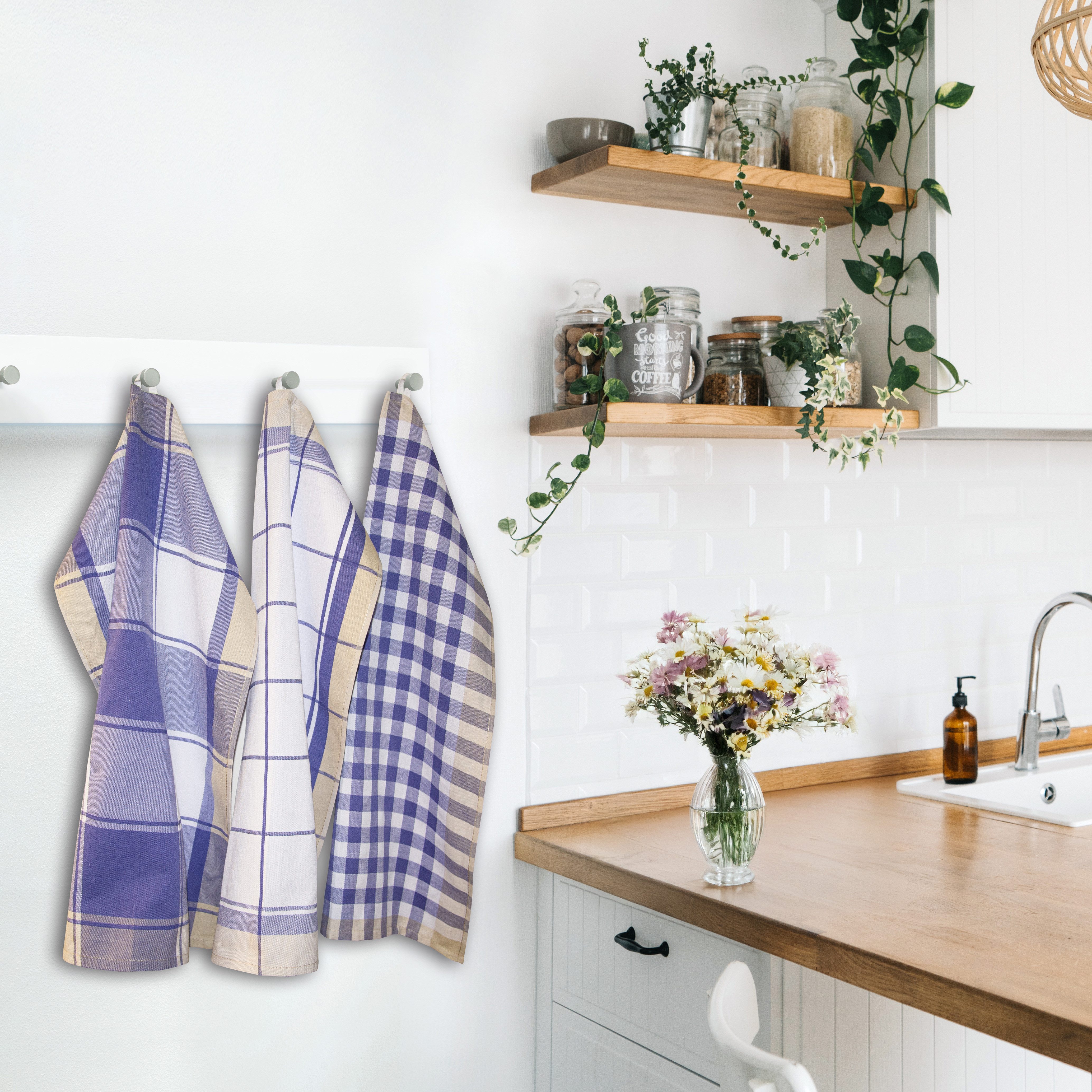 Dyckhoff Geschirrtuch KARO, Maße je Tuch ca. 50x70 cm, aus 100% Baumwolle, günstig online kaufen