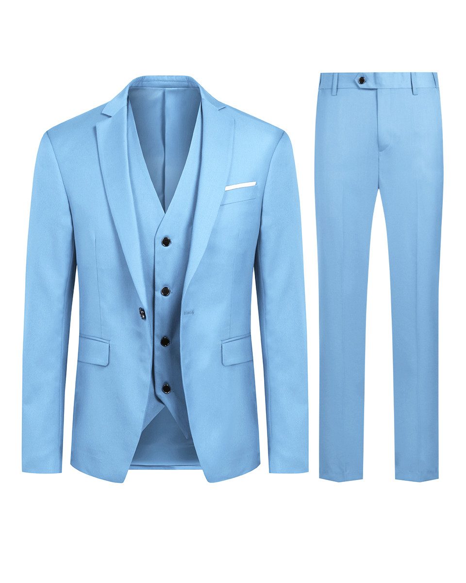 Allthemen Anzug (3 tlg) Herren Slim Fit Anzug Elegantes Anzugset für Business