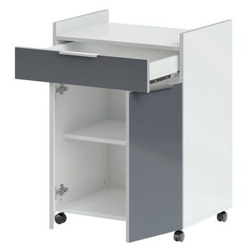 Faizee Möbel Küchenbuffet Buffetschrank Parisot Buffet Set Urban 2 Hochglanz Grau Küchenmöbel (2-St)