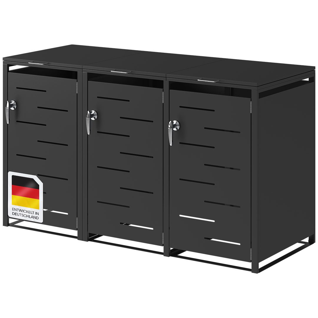 STEELSØN Mülltonnenbox Diorus 240L, abschließbar (Graphitschwarz, günstig online kaufen
