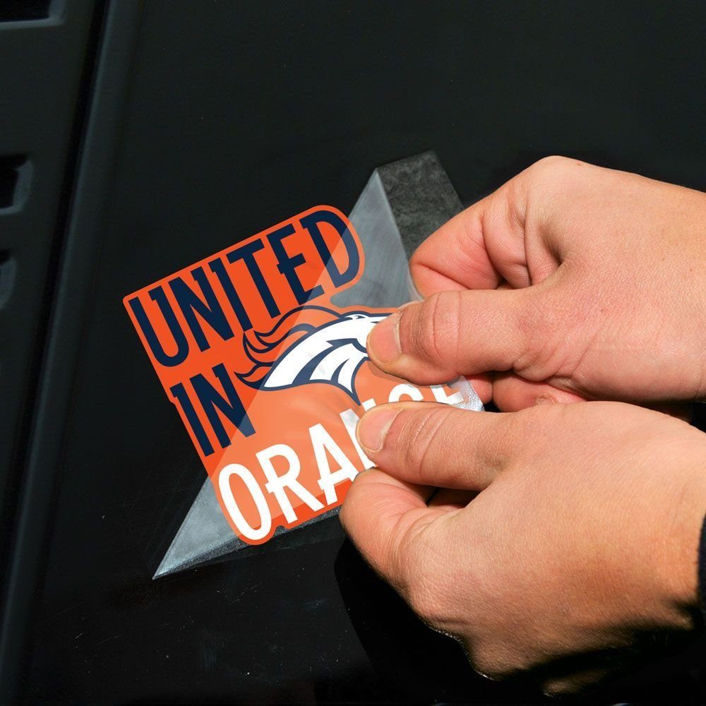 WinCraft Wanddekoobjekt Denver Teams NFL Aufkleber 10x10cm Slogan Broncos Perfect Cut