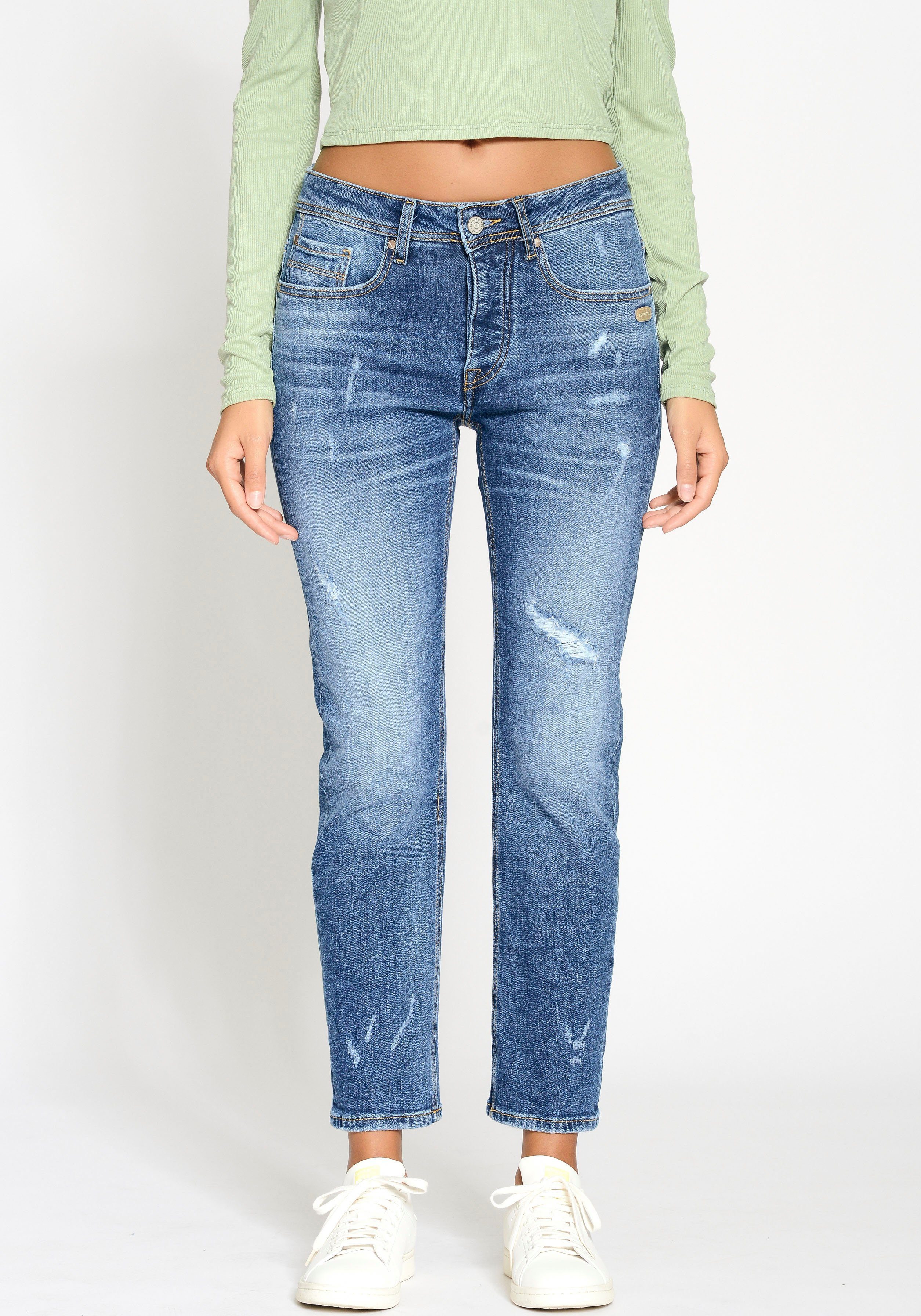 GANG Boyfriend-Jeans 94NICA CROPPED mit geraden und verkürzten Beinverlauf