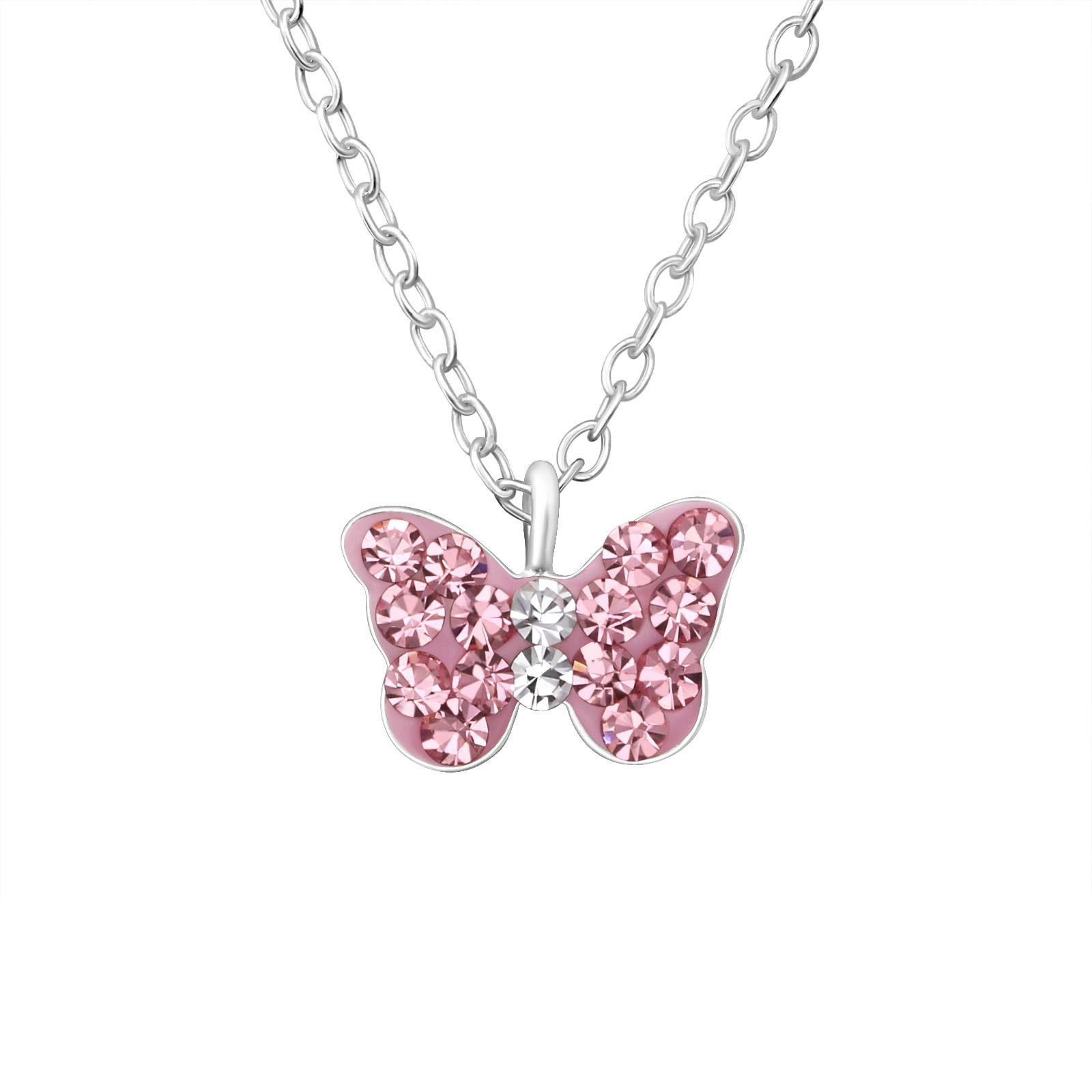 Monkimau Silberkette Schmetterling Kinder Halskette 925 Silber Geschenk, Hypoallergen