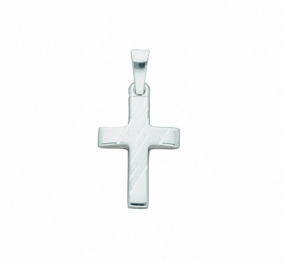 Adelia´s Kette mit Anhänger 925 Silber Kreuz Anhänger, Schmuckset - Set mit  Halskette, Maße des Anhängers - Breite 10,8 mm - Höhe 15,5 mm