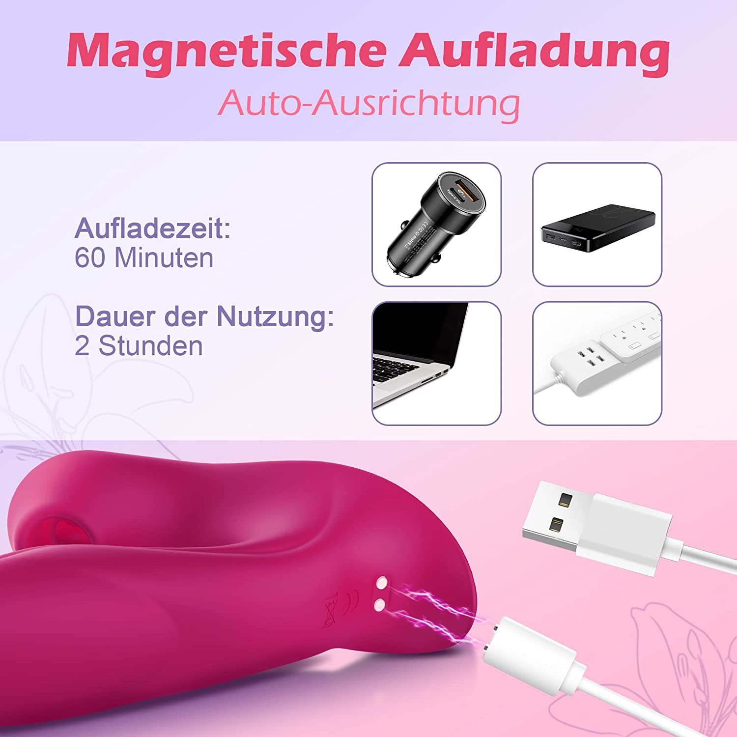 autolock G-Punkt-Vibrator 3-1 neuste Klitoris 10 Pulsationsmodi und Vibrationsmodi,5 G-Punkt Vibrator, Rosa 5 Leckmodi