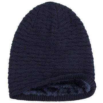 compagno Strickmütze (1-St) Wintermütze warm gefütterte Mütze mit Wabenmuster Beanie meliert