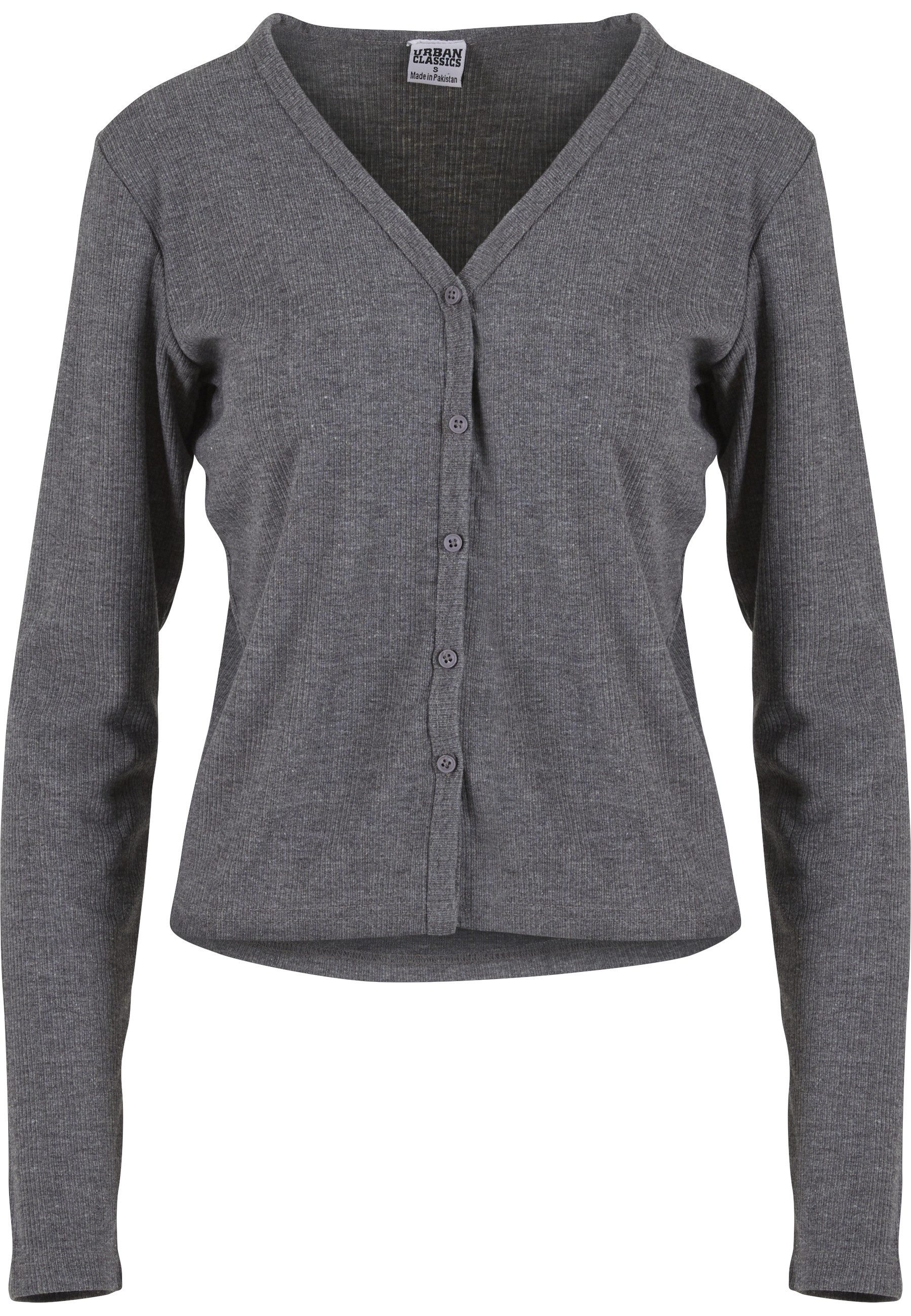 URBAN CLASSICS Strickjacke Urban Classics Ladies Rib Cardigan (1-tlg)
