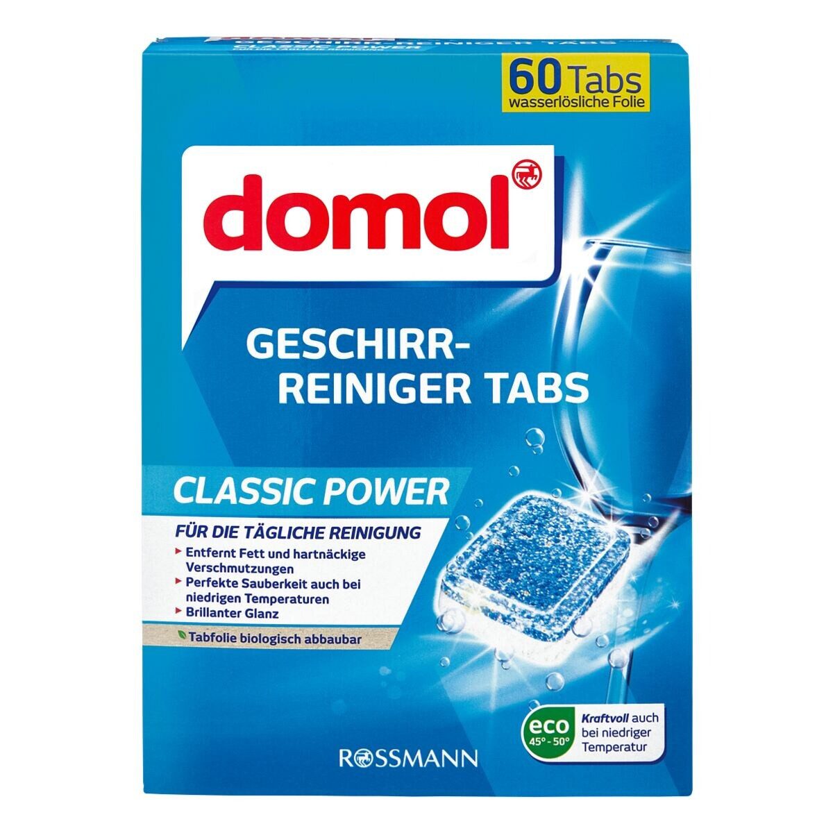 Domol Classic Spülmaschinentabs (60 Tabs, ohne Silberschutzmittel)