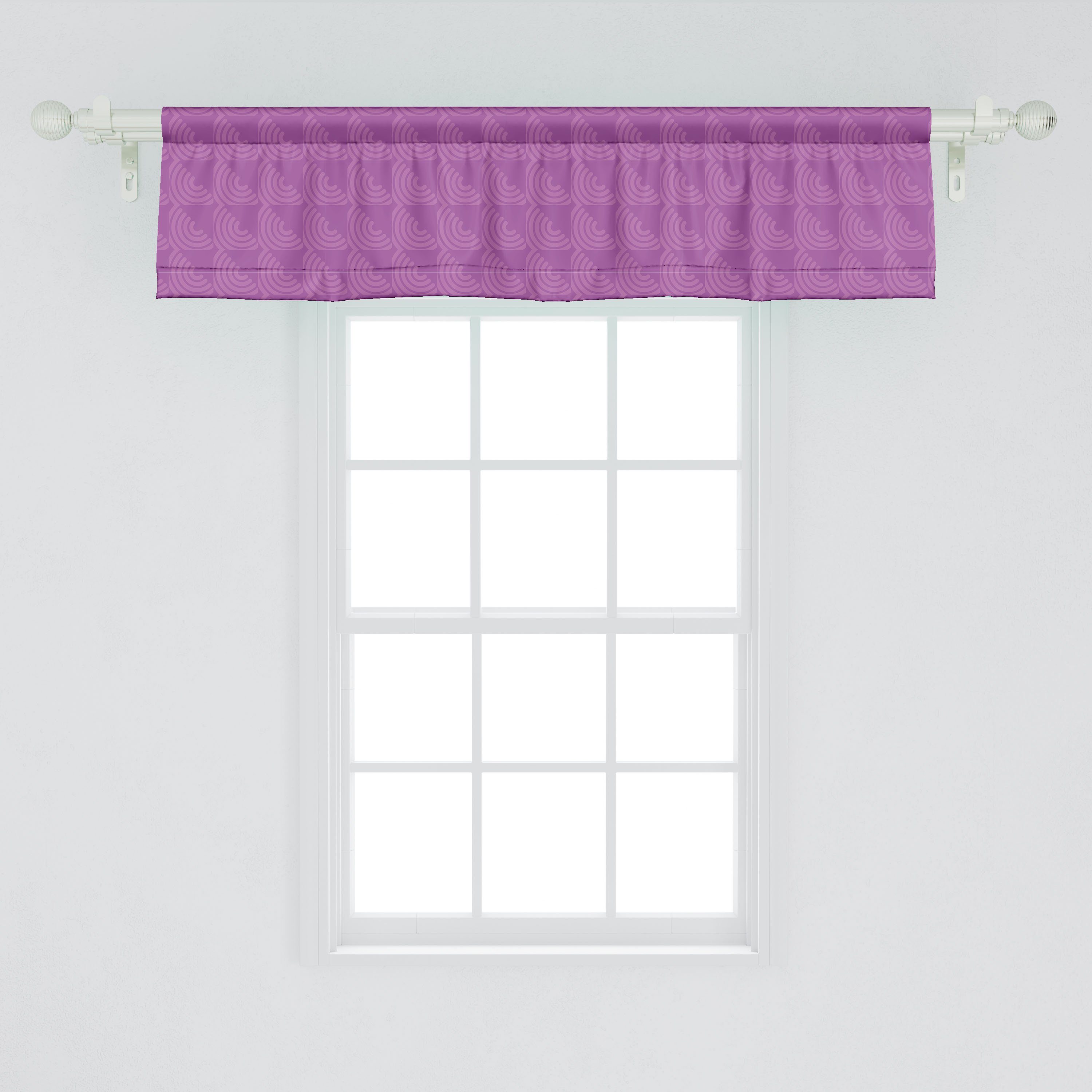 Scheibengardine Vorhang Volant für Küche Dekor Formen Geometrische Abstrakt Stangentasche, mit Lila Schlafzimmer Microfaser, Abakuhaus