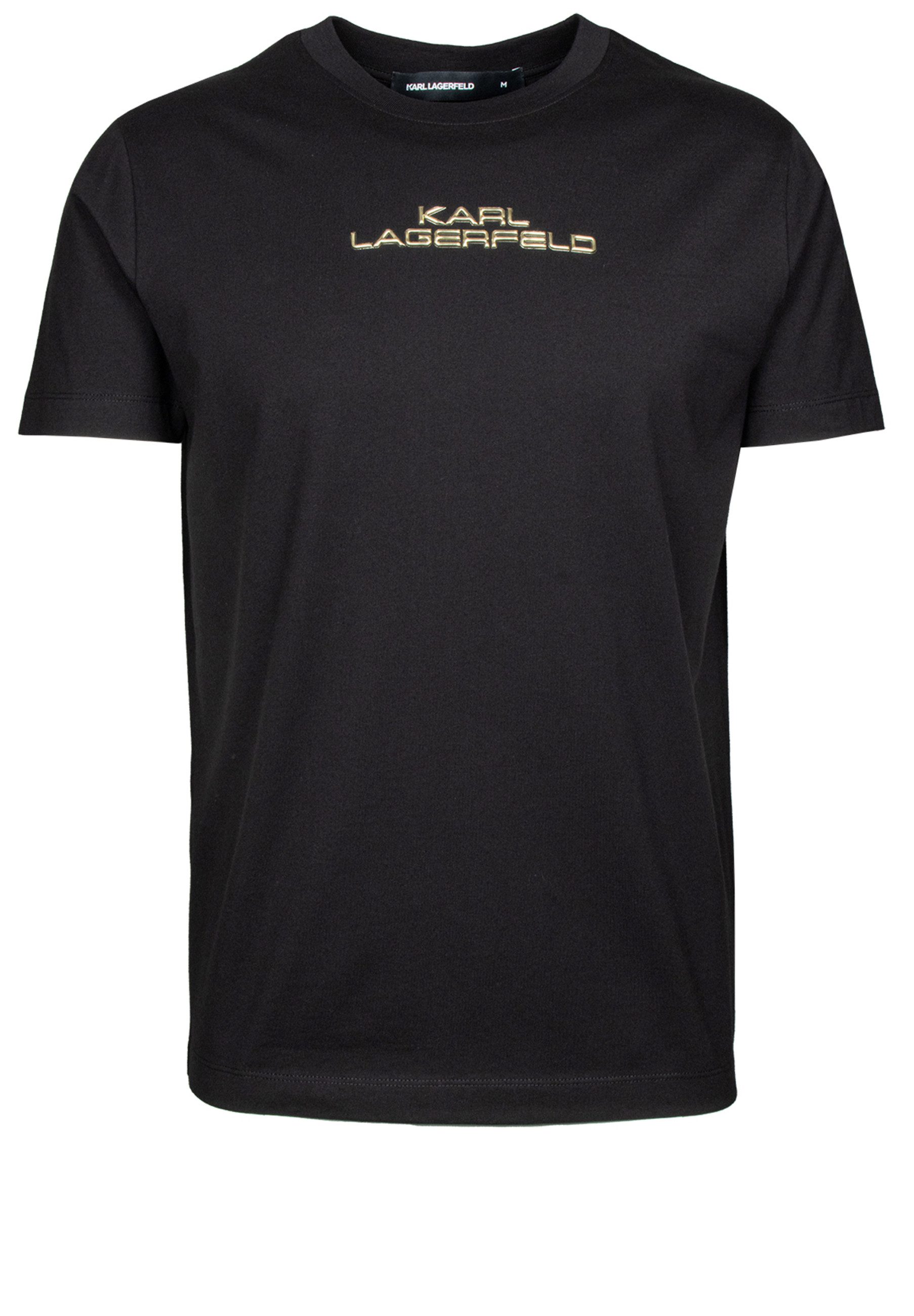 LAGERFELD T-Shirt mit 3D-Gold-Metallic-Logo-Print (1-tlg)
