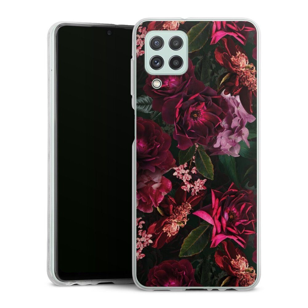 DeinDesign Handyhülle Rose Blumen Blüte Dark Red and Pink Flowers, Samsung Galaxy A22 4G Silikon Hülle Bumper Case Handy Schutzhülle