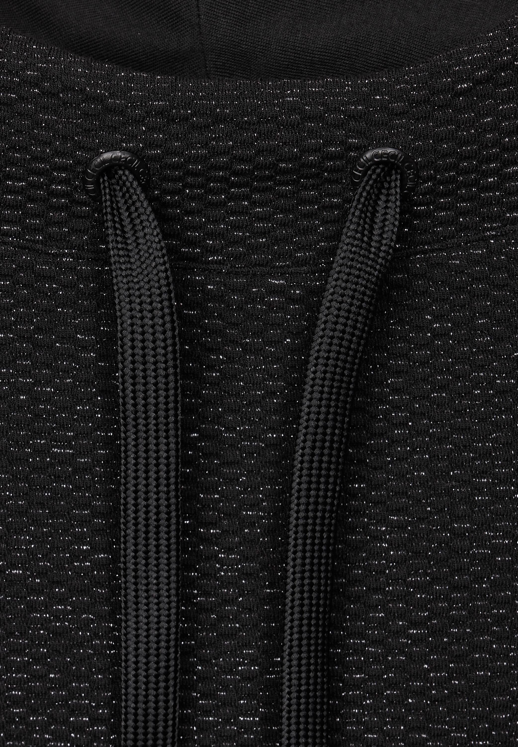 Cecil Sweatshirt Pullover mit Glanzfasern Qualität Strukturierte mit black Metallfasern melange