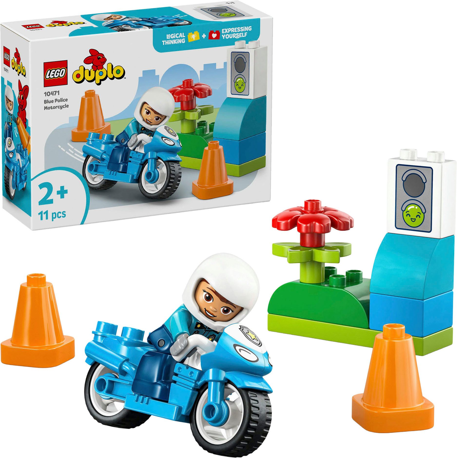 Blaues Polizeimotorrad (10471), LEGO DUPLO Town Konstruktionsspielsteine