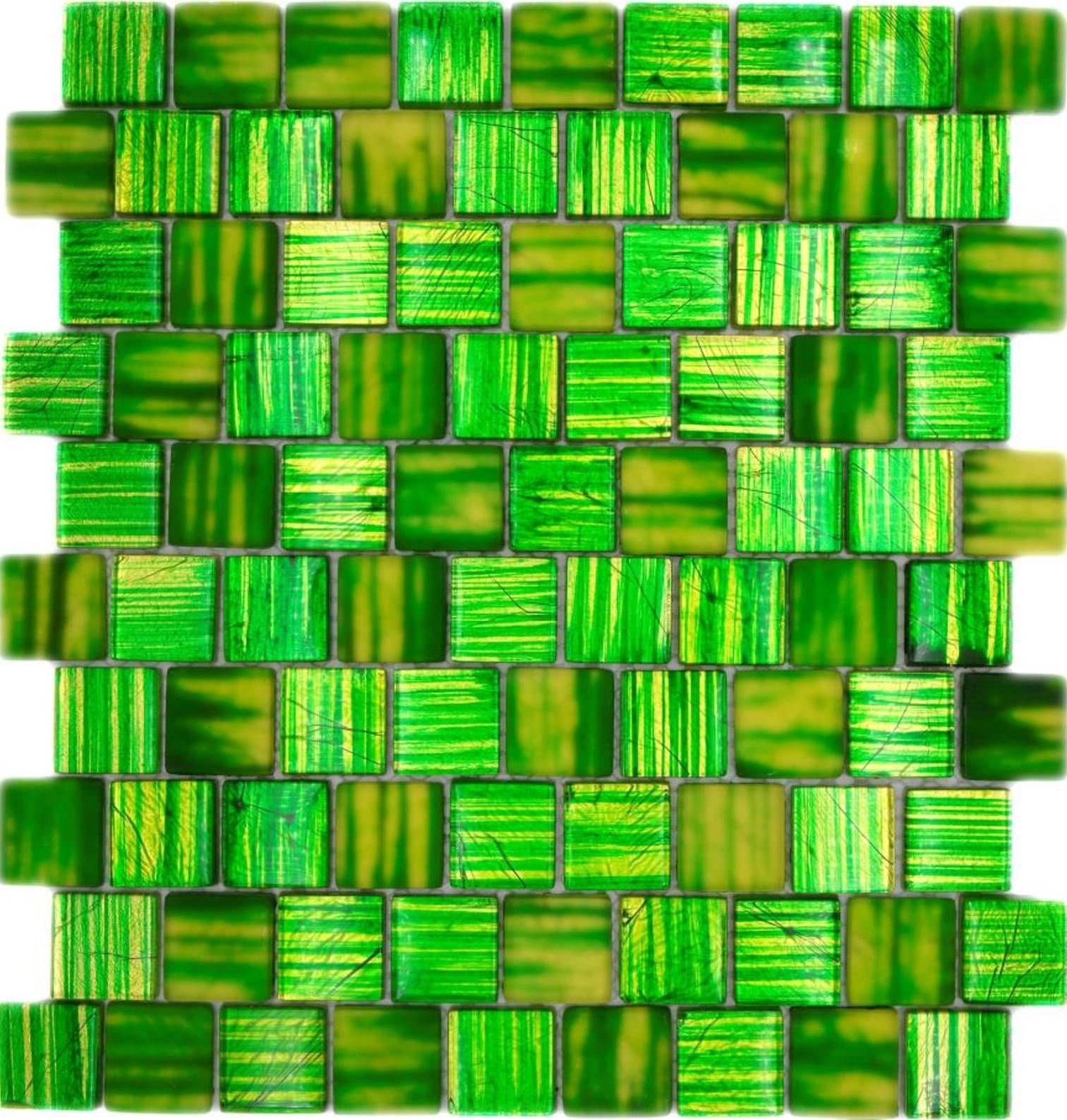 Mosani Mosaikfliesen Glasmosaik Matten Crystal Mosaikfliesen glänzend / 10 grün