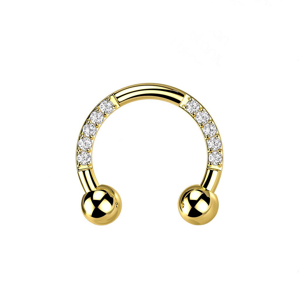 Taffstyle Nasenpiercing Titan Hufeisen Horseshoe Piercing Gold Clear 1,2mm günstig online kaufen