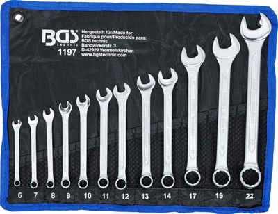BGS Gabel- und Ringschlüssel Maul- Ringschlüssel SW 6 - 22 mm Satz 12-tlg.