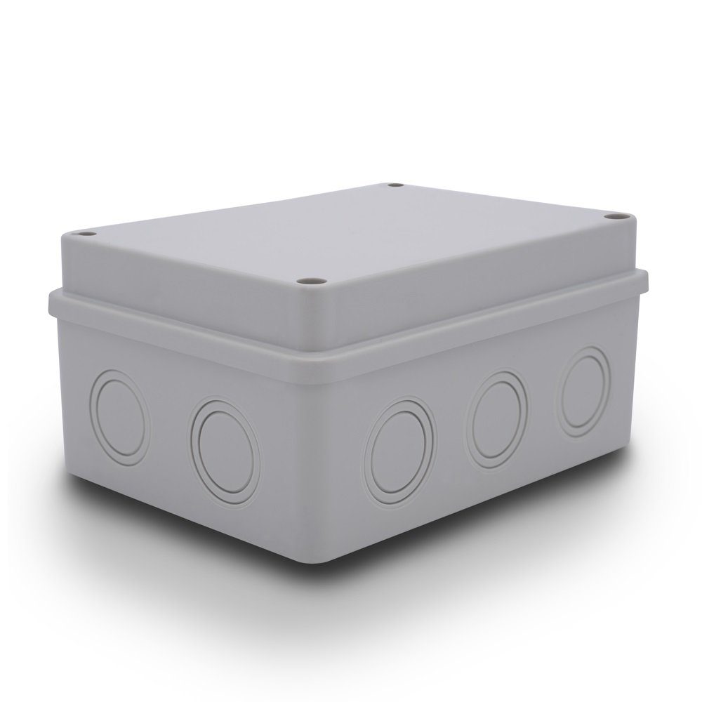 ARLI 3x Abzweigdose 150 x 110 x 70 mm Industriegehäuse Steckdosenverteiler 10-fach (Abzweigdose mit Deckel, Schutz gegen Staub und Spritzwasser), halogenfreiem ABS-Kunststoff