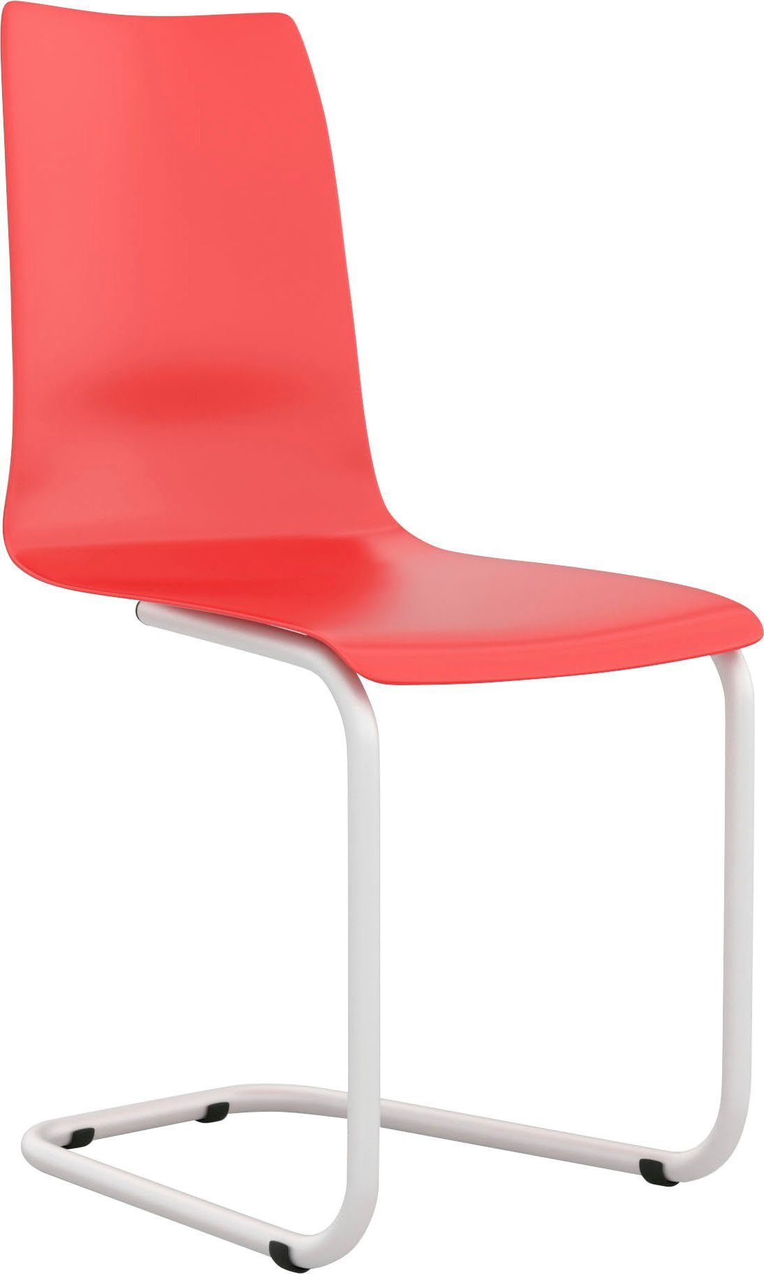 Tojo Freischwinger stuhl, mit weißem Gestell