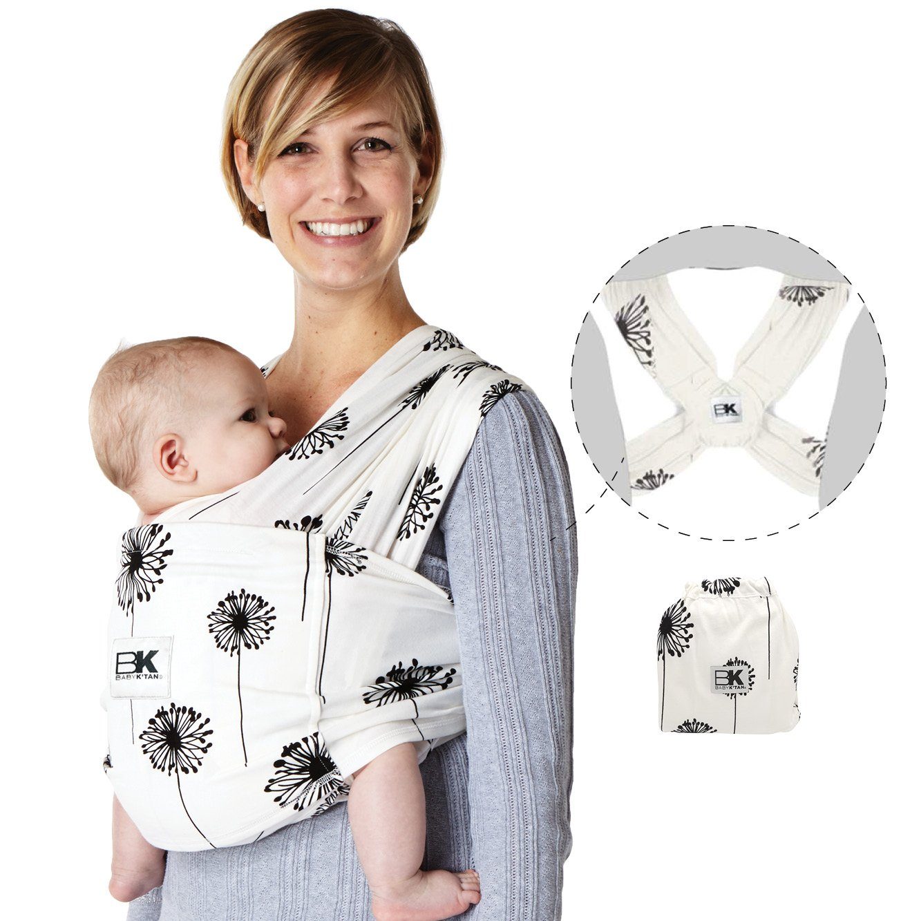 Baby K'tan Babytrage »Baby K'tan Pusteblumen«, - ergonomische  Positionierung des Säuglings, - keine Schnallen, Ringe oder Verschlüsse, -  einfaches Anziehen wie ein T-Shirt, - 5 Tragepositionen online kaufen | OTTO