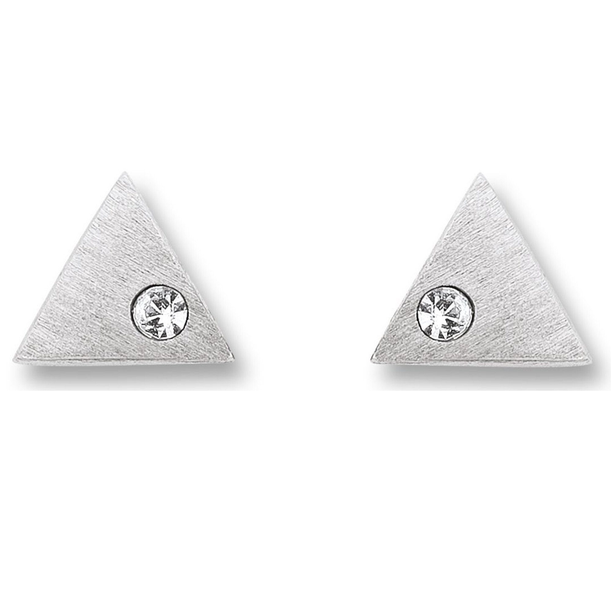 ONE ELEMENT Paar Ohrhänger Zirkonia Dreieck Ohrringe Ohrstecker aus 925 Silber, Dezente Symbolik – stilvoller Begleiter für jeden Anlass