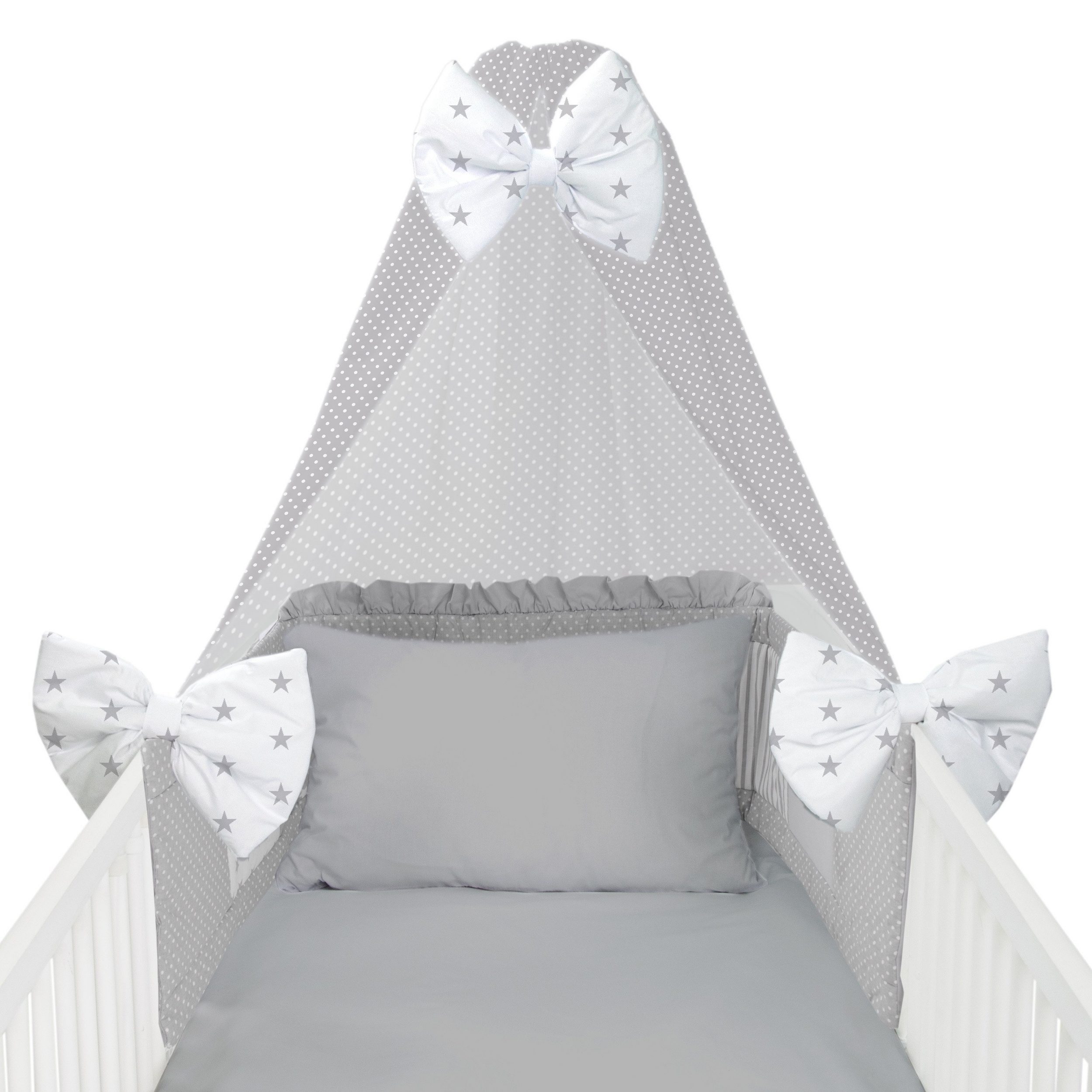 Amilian Babybettwäsche Set 7-teilig - Bettwäsche 100x135 - Kissenbezug 40x6 günstig online kaufen