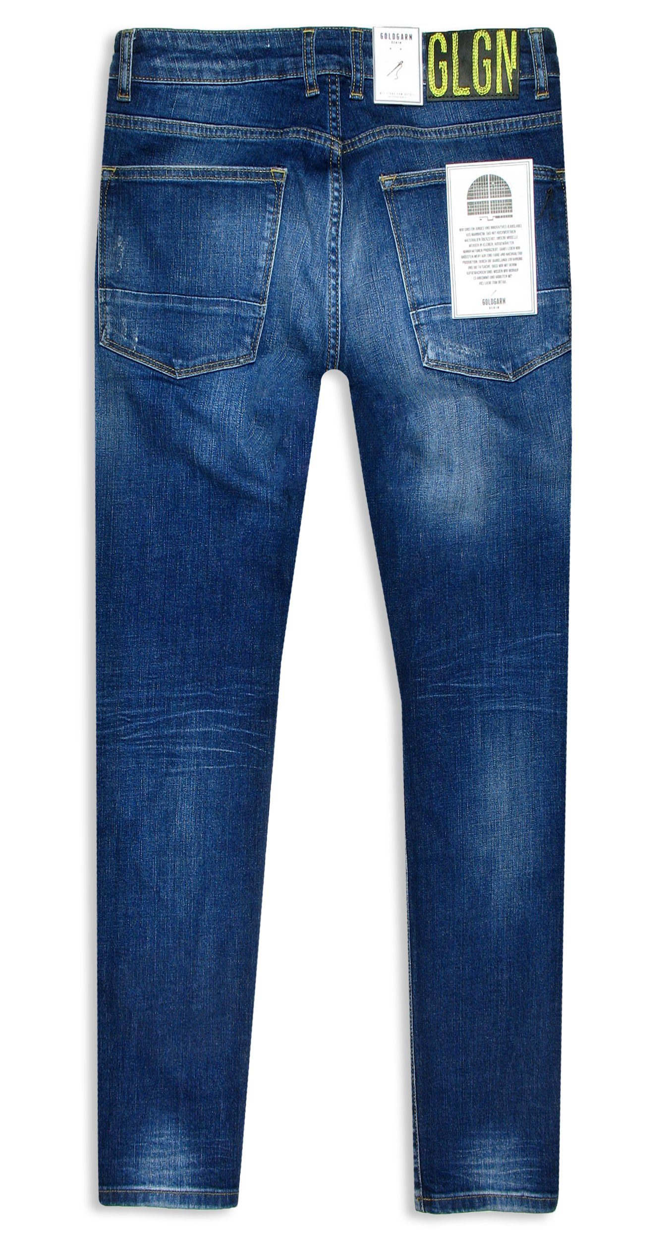 Goldgarn 5-Pocket-Jeans Herren U2 Slim Fit distressed Denim