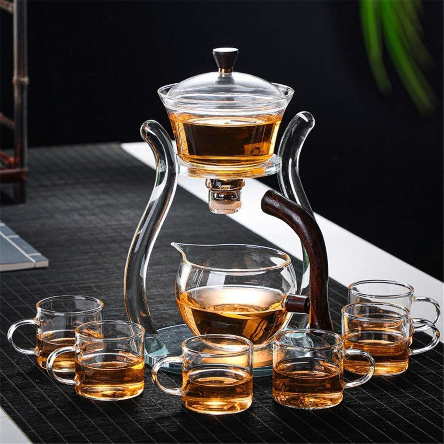 LuxusKollektion Teeservice Teekanne Glas Automatisch 6 Tassen Set, Glas