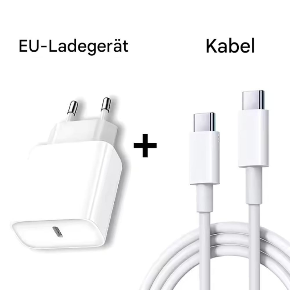 Montegoni 20W Schnellladegerät Set mit 1m USB-C Kabel, Fast Charger für iPhone Smartphone-Ladegerät (1× 20W PD Schnellladeadapter, 1m USB-C auf USB-C, Schnellla – Bild 4 von 5