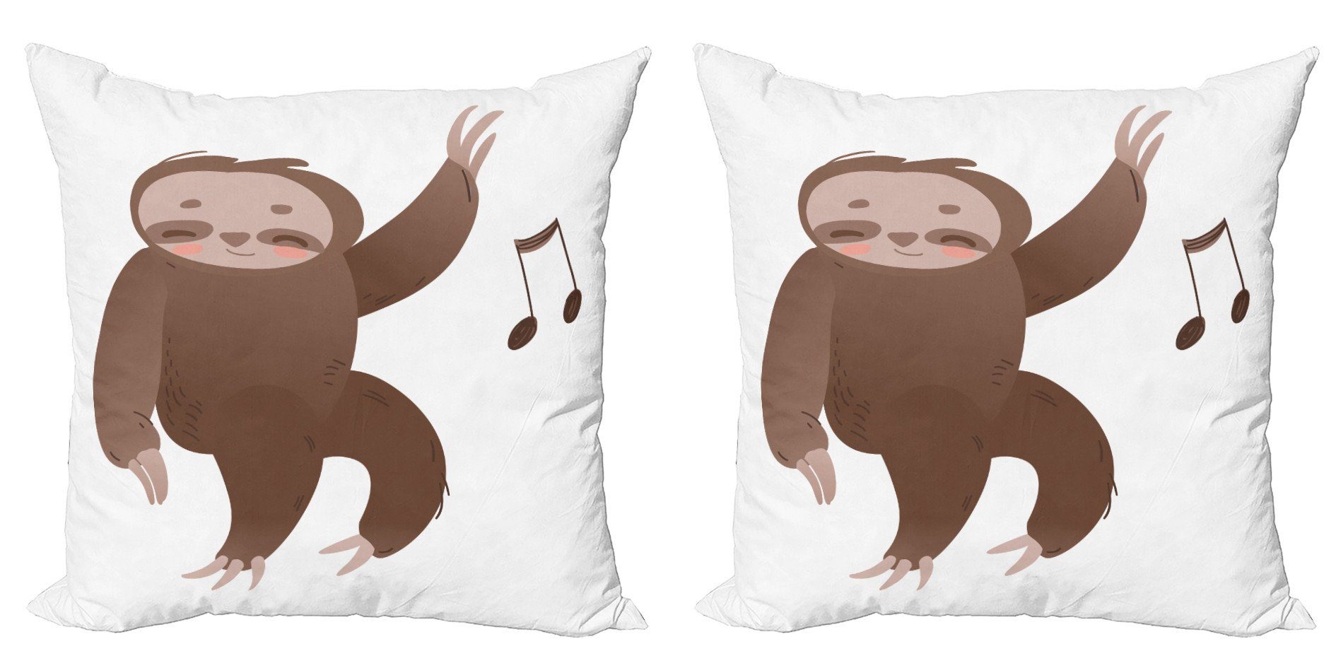 Kissenbezüge Modern Accent Doppelseitiger Digitaldruck, Abakuhaus (2 Stück), Lustige Sloth Tanzen Cartoon Musik | Kissenbezüge