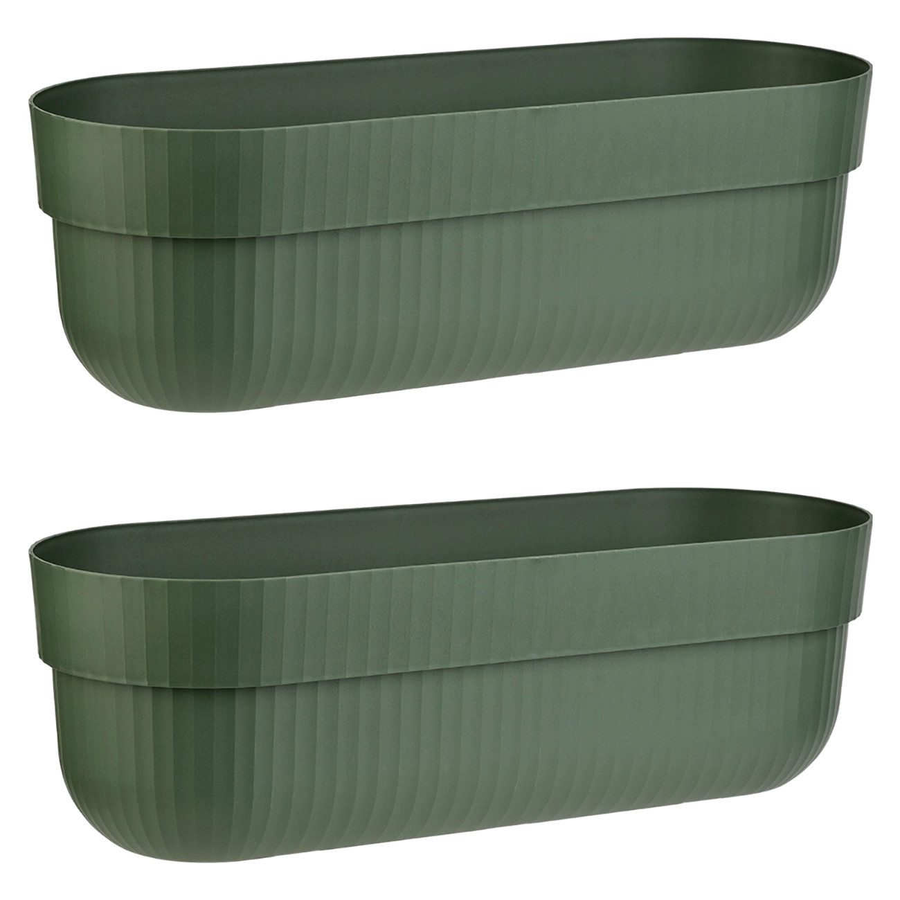 Engelland Blumenkasten mit Wasserspeicher/Drainagesystem und Abstandshalter (Vorteils-Set, 2 St), Blumentopf, 50 cm, PP-Kunststoff, Balkonkasten, länglich, formstabil