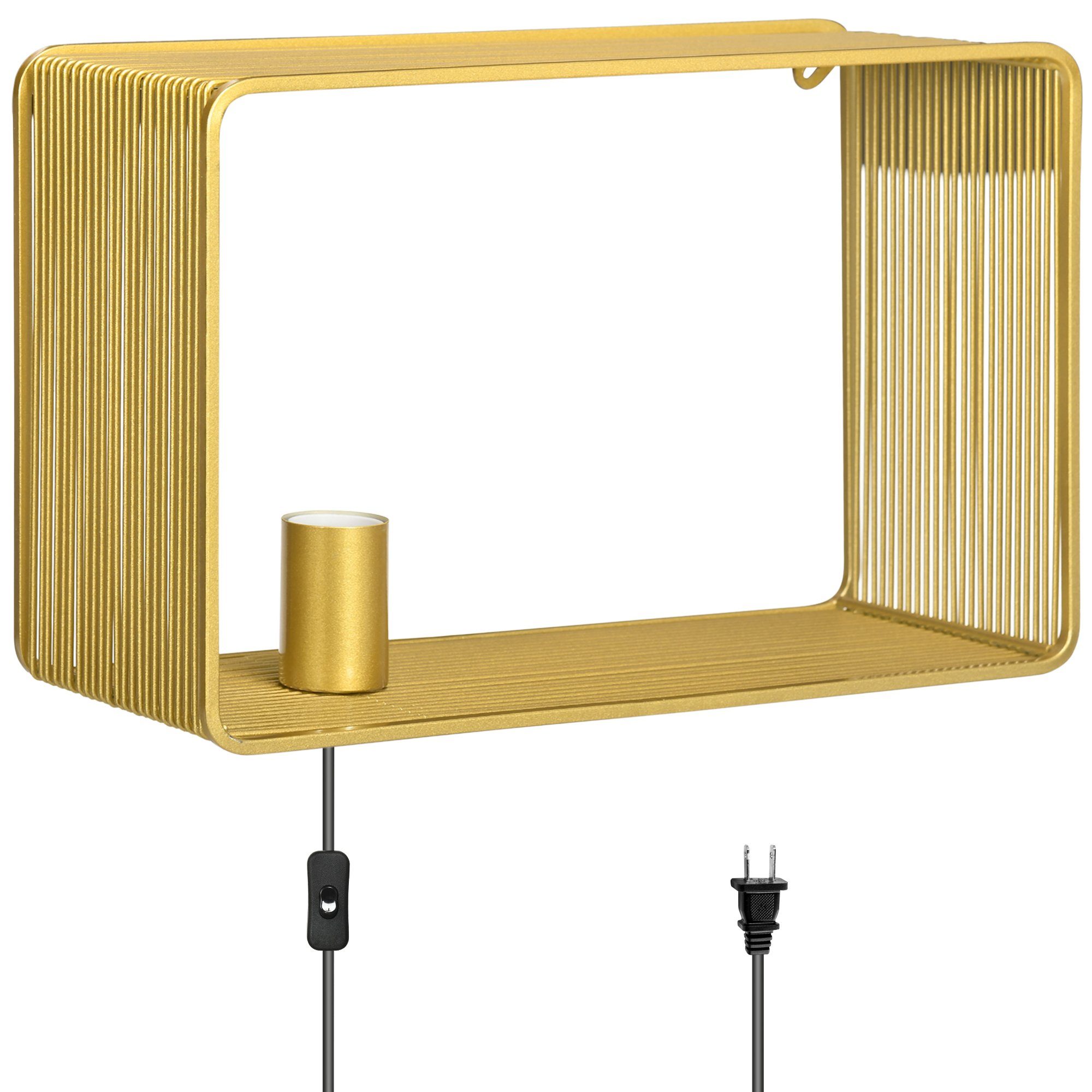 HOMCOM Wandleuchte Wandbeleuchtung mit Kippschalter, Gold, günstig online kaufen