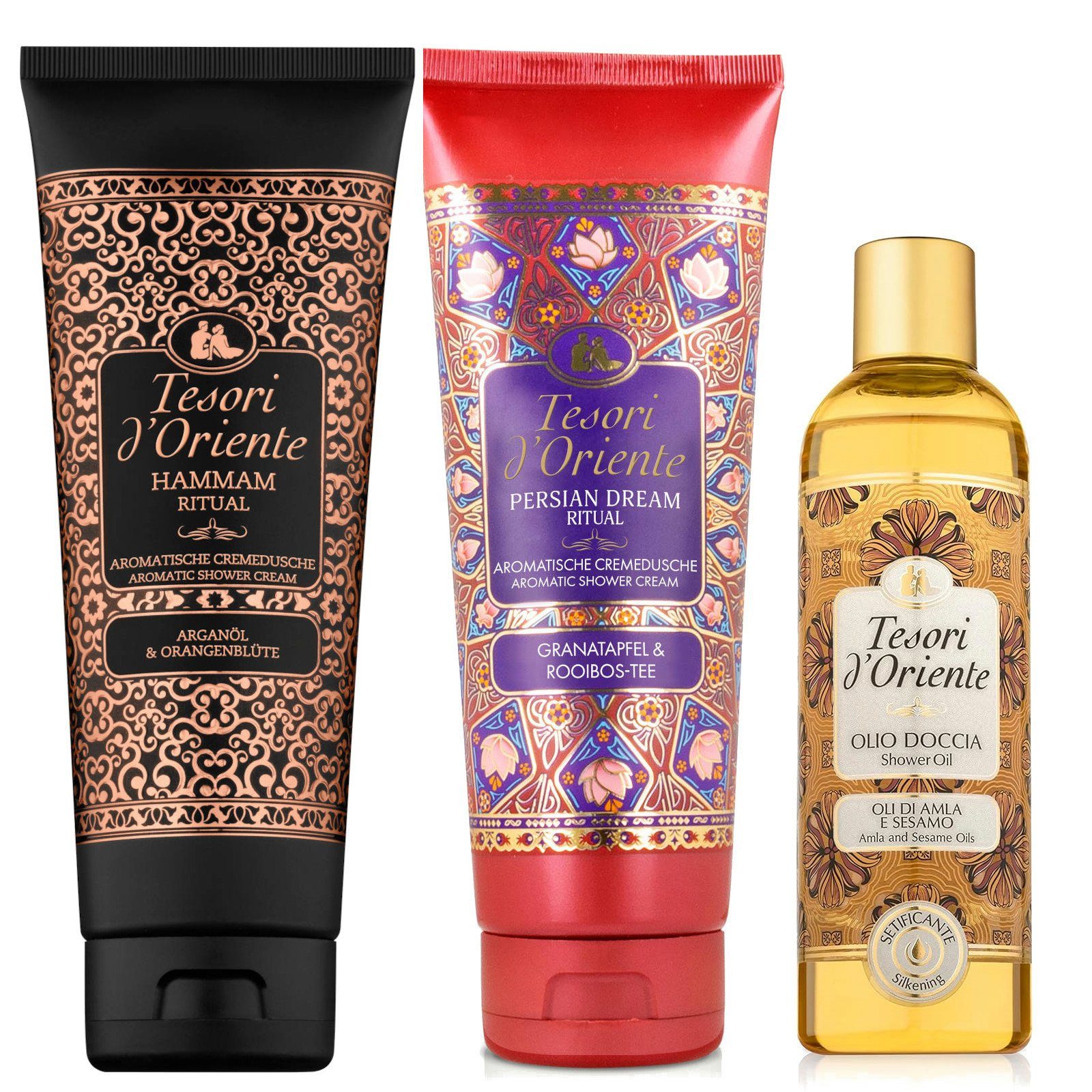 Tesori d´Oriente Pflege-Geschenkset Vielfalt Set Hammam Duschbad, Duschöl, Persian Dream Duschbad Set