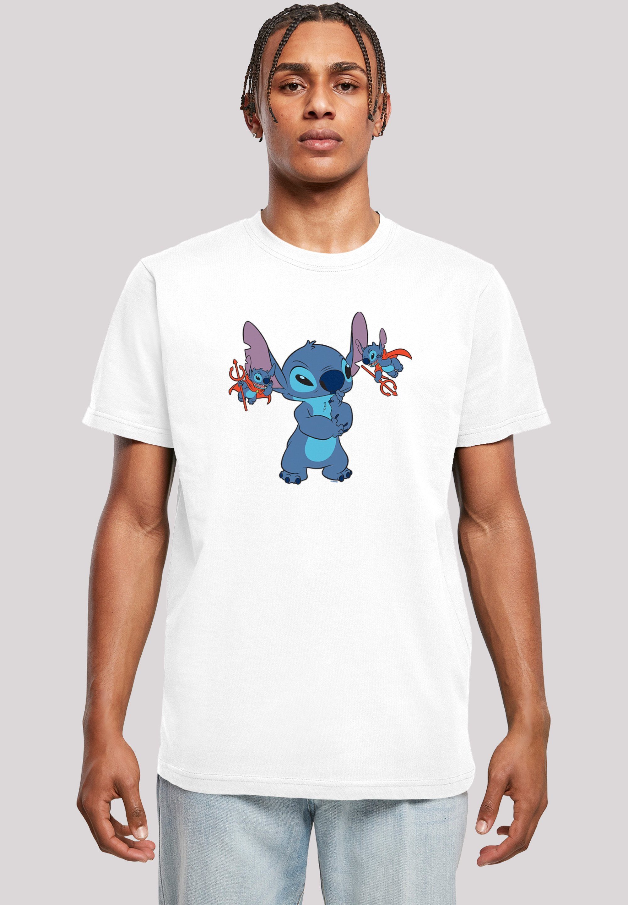 F4NT4STIC T-Shirt Disney Lilo & Stitch Kleine Teufel Print weiß