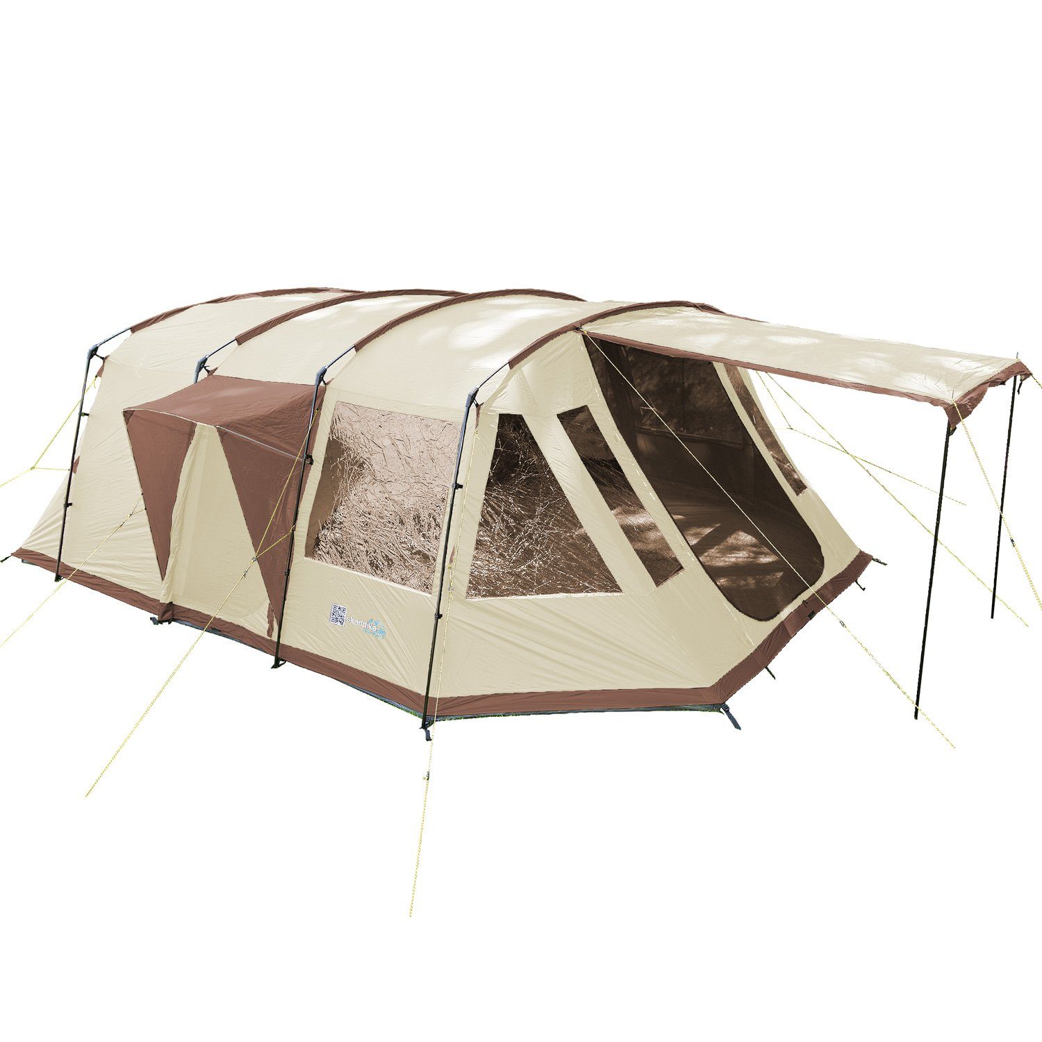 Skandika Tunnelzelt Nordland 4 Campingzelt (beige/braun), Personen: 4, Zelt  mit eingenähtem Zeltboden