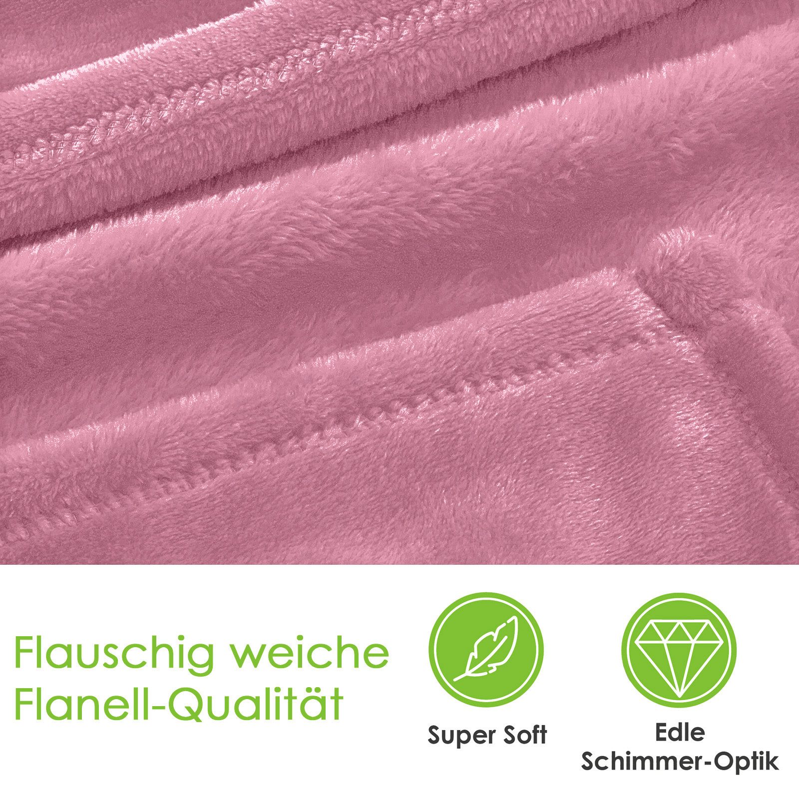Wohndecke Premium Super Soft Flanell Kuscheldecke Sofadecke, heimtexland, super weich und flauschig, Allergiker geeignet, atmungsaktiv – Bild 2 von 5