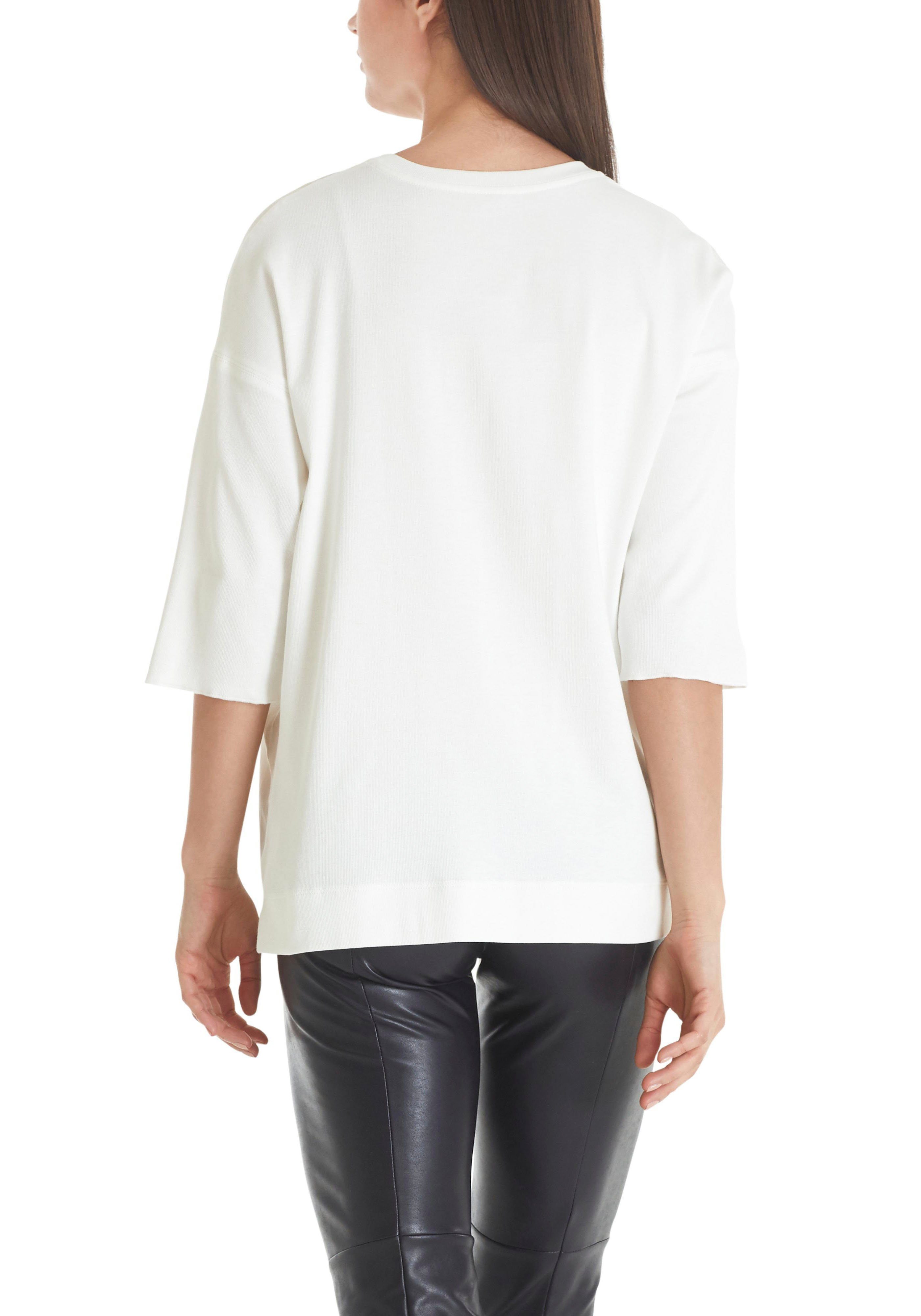 Marc Cain Langarmbluse off-white Essential" Blusenshirt "Collection Premium aus Material-Mix Damenmode