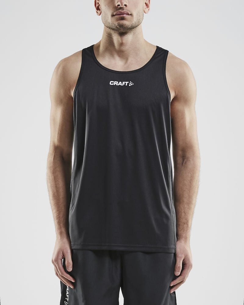 Craft Tanktop Sport-Tank Rush Singlet (100% Polyester) ärmellos schwarz Herren