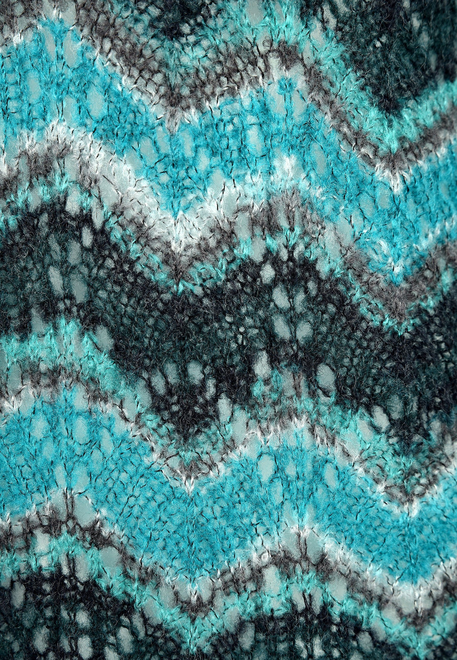 Damen Pullover elanza Strickpullover Ajour Pullover - 10/turquoise-blue (1-tlg)