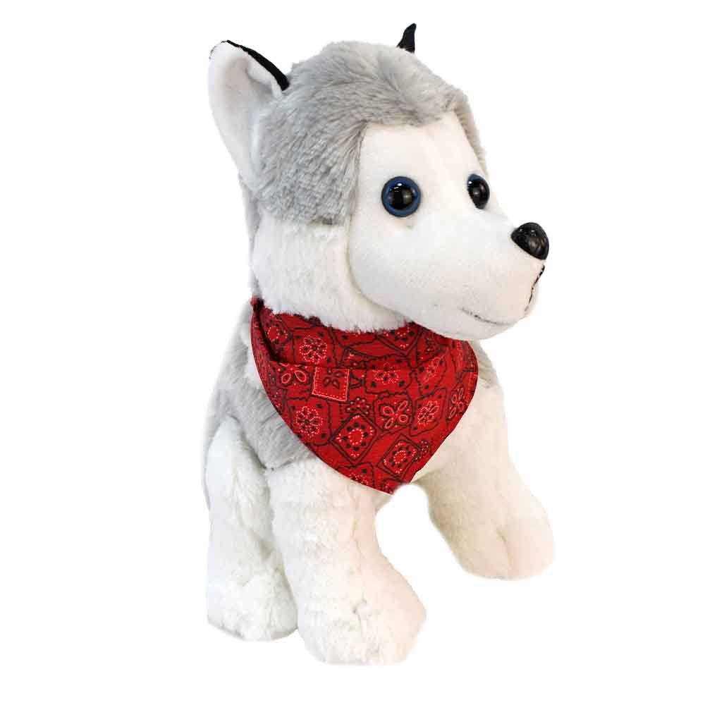 Euro Souvenirs Kuscheltier Sitzender Plüsch Husky mit Halsband - ca. 31 cm (1-St)