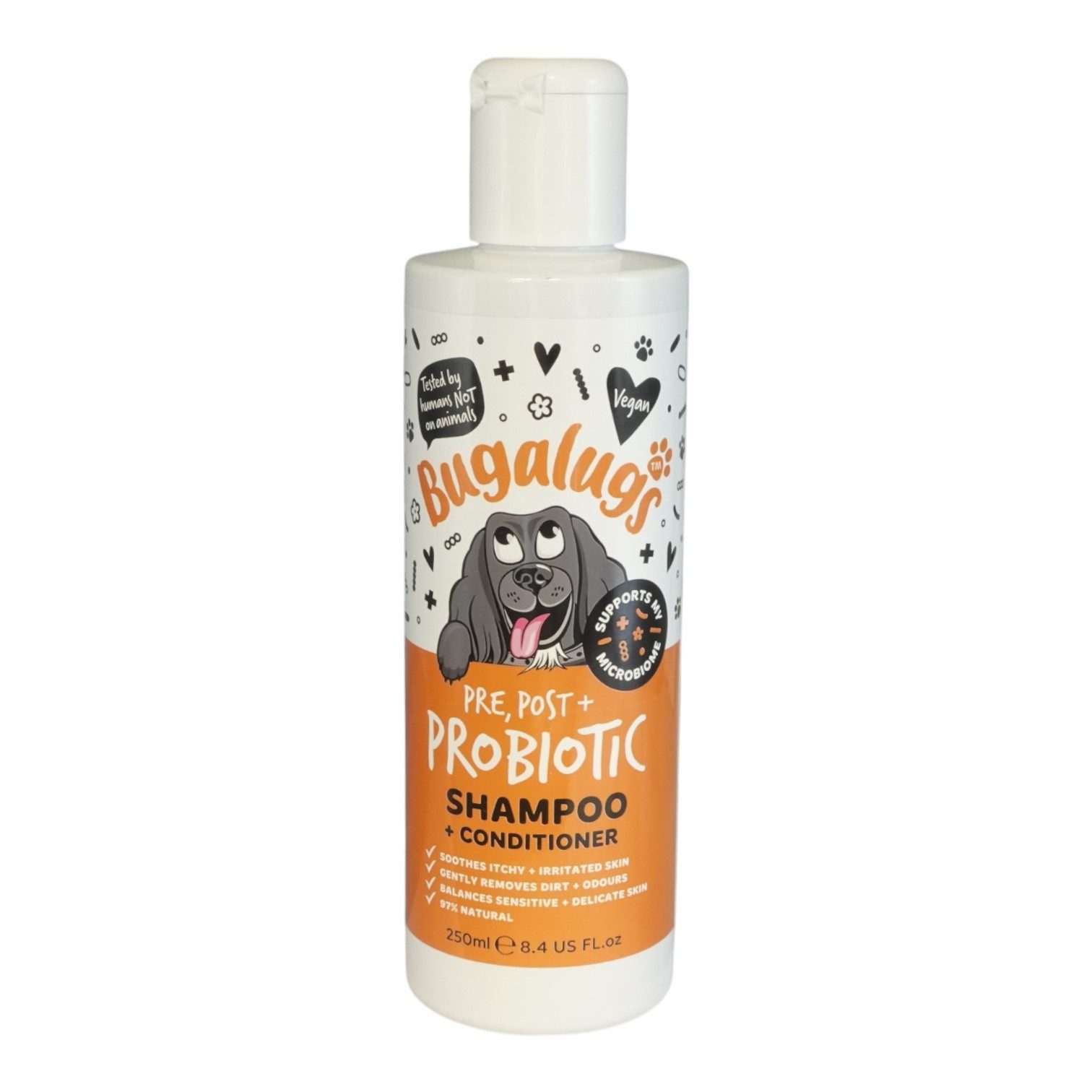 Bugalugs Tiershampoo Bugalugs Probiotisches Hundeshampoo 250 ml – Pflegendes Shampoo für, 250 ml, (1-St), ph neutral, Hunde Shampoo, Lake District
