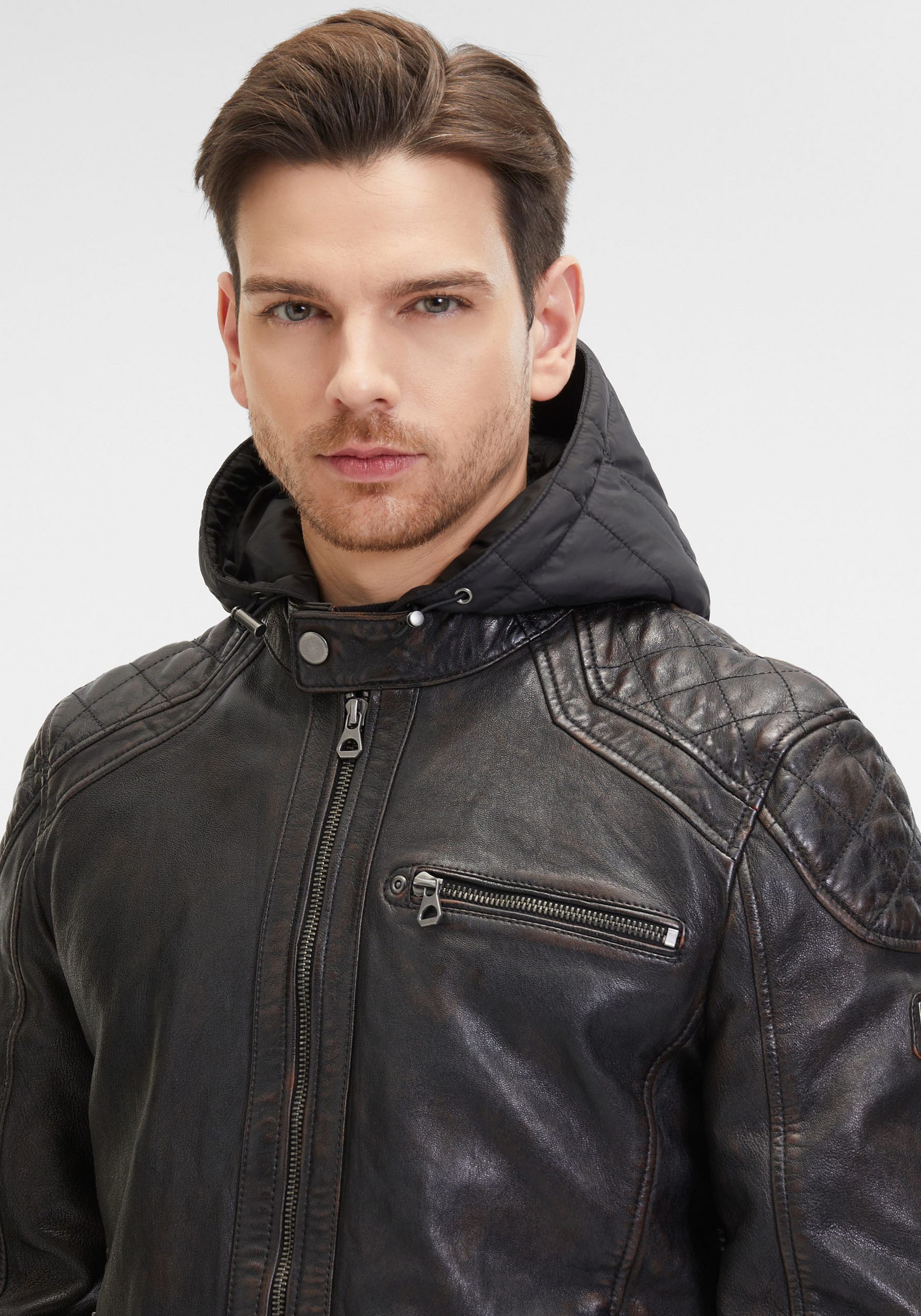 Gipsy by Mauritius Lederjacke GMArrian aus Lammleder mit abnehmbarer Kapuze günstig online kaufen