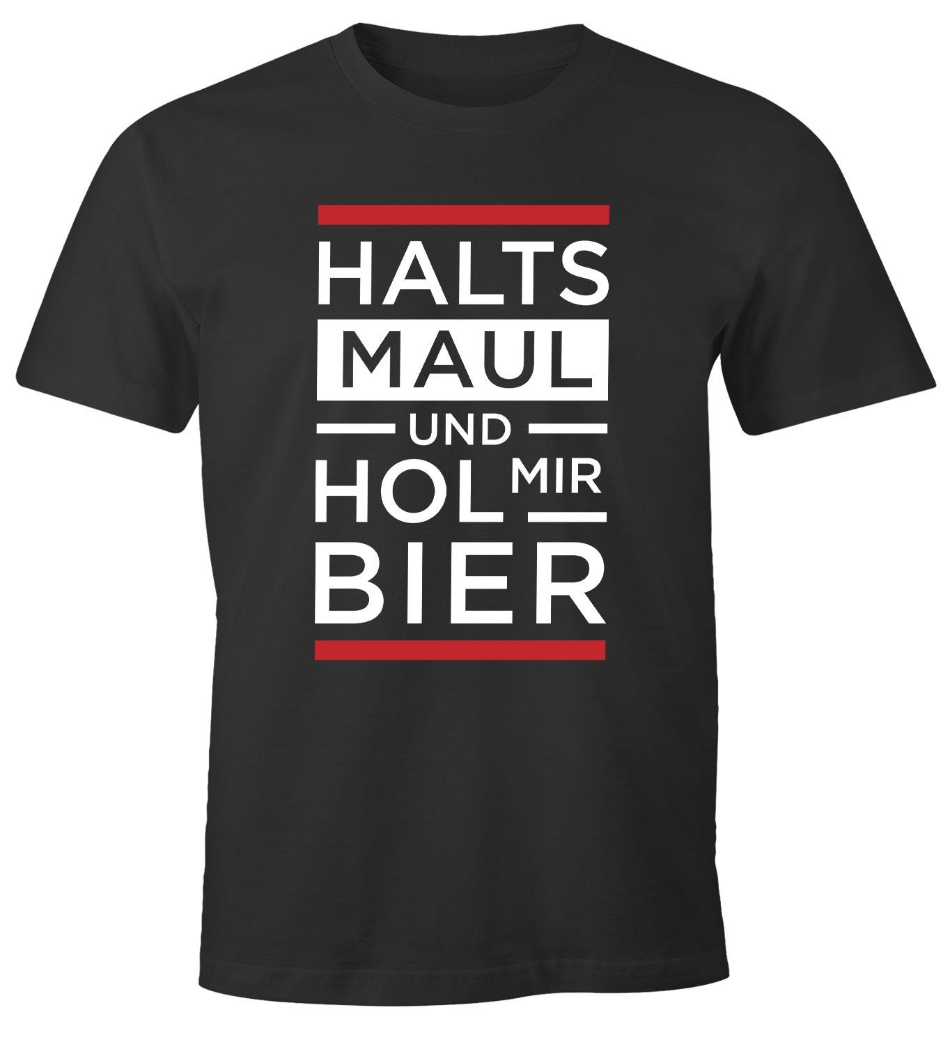 MoonWorks PrintShirt »Herren TShirt Halts Maul und hol mir Bier Fun